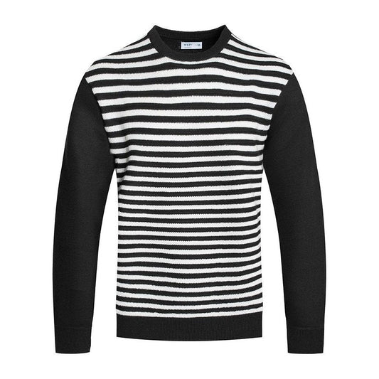 Black Cutout Striped Sweater